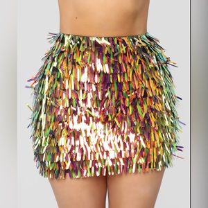 Fashion Nova Golden Skirt Set